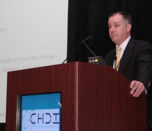 Doug Macdonald, CHDIās Director of drug discovery, gave an update on progress in huntingtin silencing